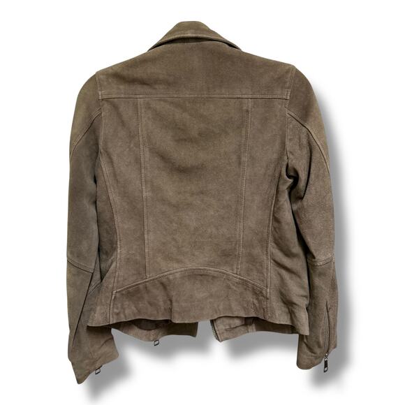 H&M Women's Faux Suede Biker Jacket – Size 2 – Taupe – Edgy & Versatile - Picture 6 of 14